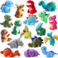 18 Pack Plush Dinosaur Toys Bulk, Mini Soft Stuffed Animal Cute Dinosaur Figures, Keychain Decoration For Goodie Bag Filler, Cla