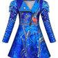 Wonderbabe Evie Descendants Costume For Girls Birthday Party Supplies Outfits For Girls Princess Zipper Jacket Long Sleeve Dress Size 5-6T