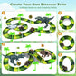 Dinosaur Toys, Create A Dinosaur World Road Race Tracks Glow in The Dark Flexible Train Track Playset, 2pcs Dinosaur Car for 3 4