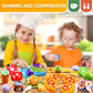 DawnReach Play Food Sets for Kids Kitchen,66PCS Play Kitchen Accessories,Cutting Toy Food Kids Kitchen Accessories with Pizza,Fr