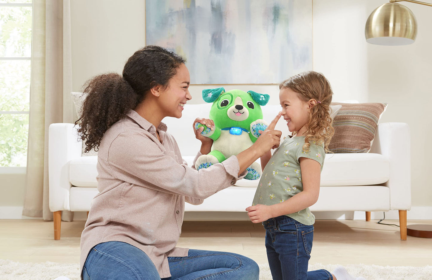 LeapFrog Pal Scout Smarty Paws | Soothing & Sensory Cuddly Toddler Toy with Lights & Music | Suitable for Ages 6-36 Months | Gre