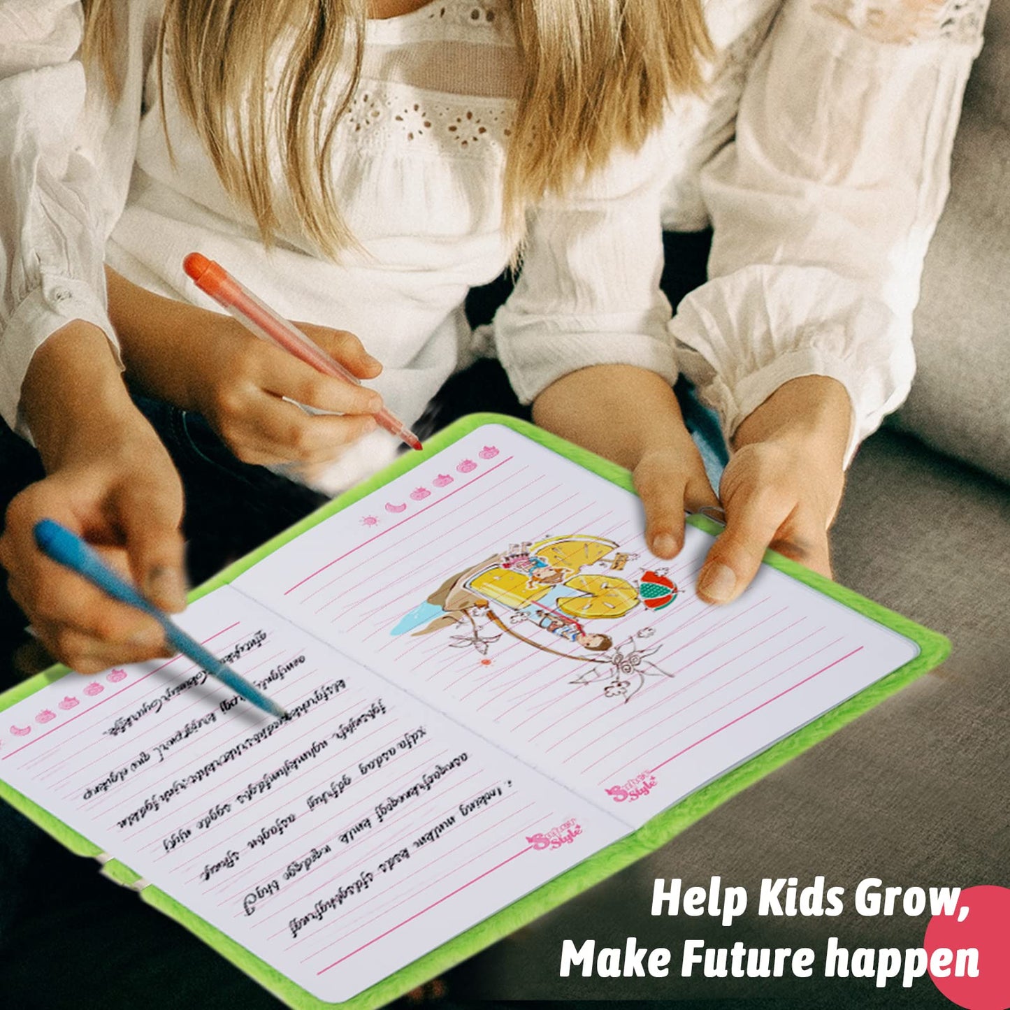 Superstyle Avocado Diary With Lock, Gift For 6 7 8 Years Old Boys Girls, Fuzzy Notebook Cute Avocado Diary Secret Writing Plush Journal Christmas Day Birthday Gift For Kids