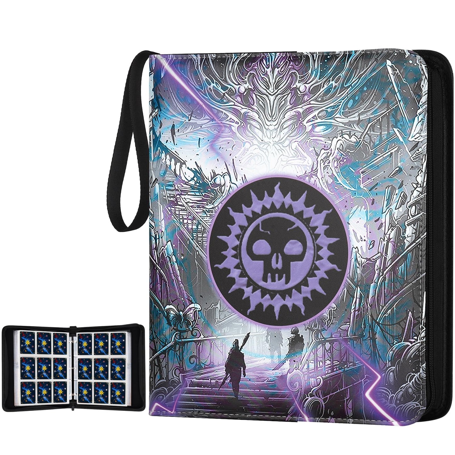 Card Binder for MTG Cards  enhanced 9 Pocket Card Binder for Trading Cards  720 Double Sided Pocket Collector Card Album for Standard Cards Card Collection Folder for YGO/PTCG/Game Cards (Purple Print)
