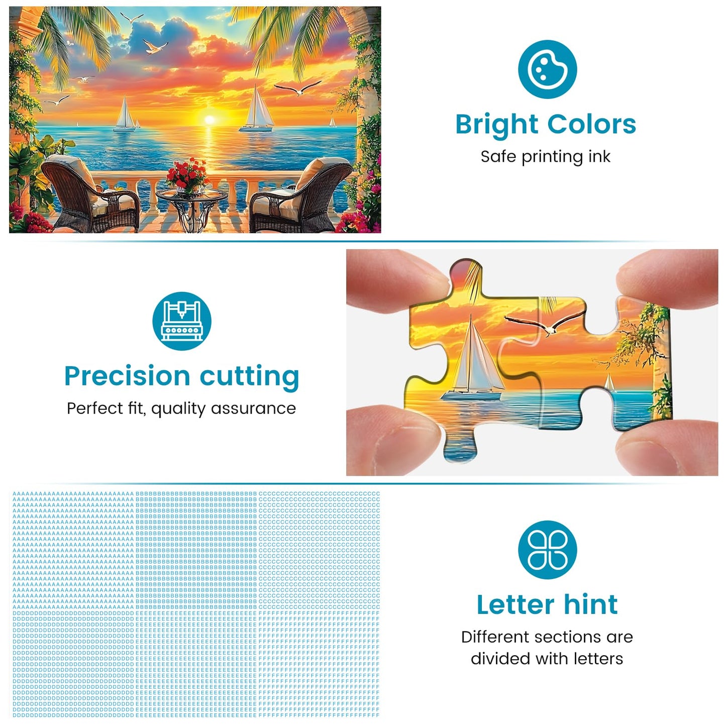 Puzzles for mature-themeds 500 Pieces  Jigsaw Puzzles 500 Pieces mature-themed Puzzles Ocean Sunset Puzzle Recycled Cardboard Funny Challenging Puzzle Game Family Activity Nights Gift Toy 20.5x15inch