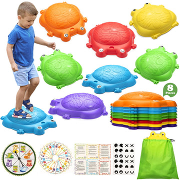 Stepping Stones For Kids Outdoor Toys For Toddlers 3-5 8 Pcs Frog Balance Step Stone Up To 265Lbs Indoor Outdoor Toys For Kids O