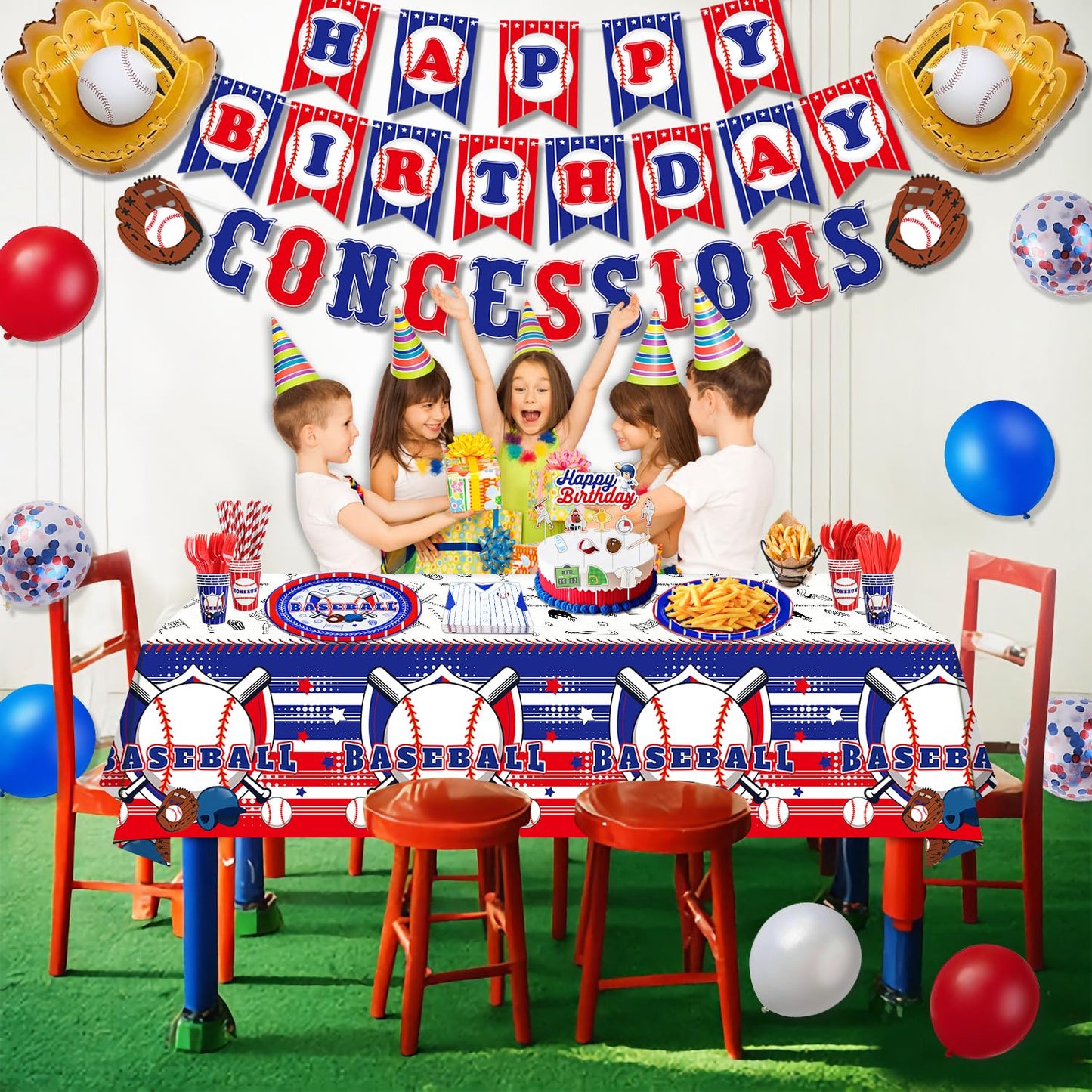 201 Pack Baseball Party Decorations Baseball Birthday Party Supplies Sports Theme Birthday Party Decor Baseball Tableware Set -