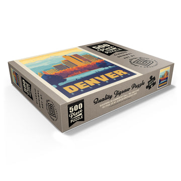 Mypuzzle Denver, Colorado: City Park, Vintage Poster - Premium 500 Piece Jigsaw Puzzle For Adults