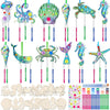 JellyArch 30 Pack Summer Ocean Wind Chime Kit for Kids, Sea Animals Beach Crafts DIY Make Your Own Marine Creature Shell Whale W