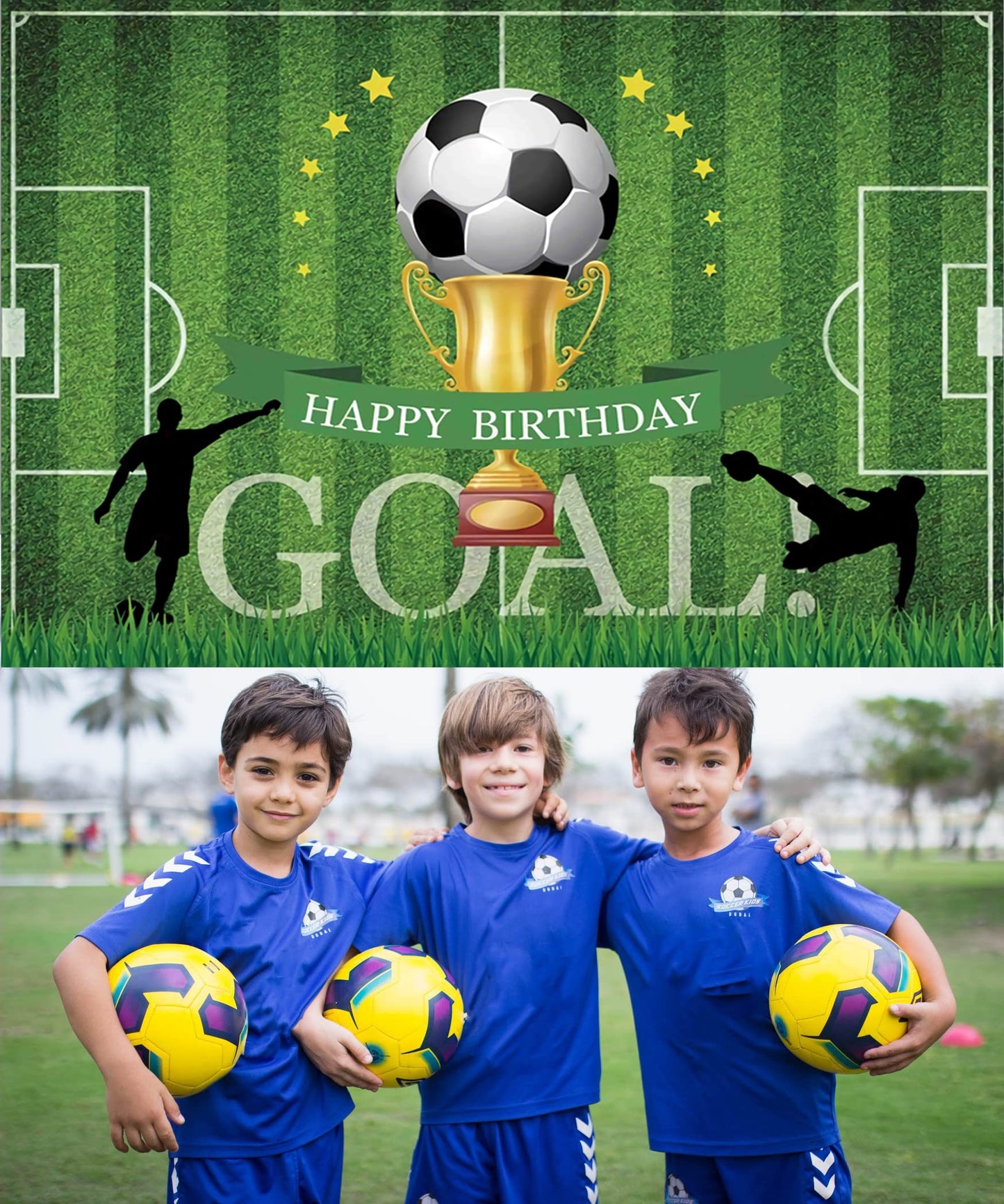 Soccer Happy Birthday Backdrop Decorations Soccer Happy Birthday Banner Soccer Birthday Photo Background For Home Indoor Outdoor