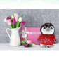 DolliBu I Love You Valentine Plush Grey Penguin - Cute Stuffed Animal with Red Shirt and Name Personalization Gift for Valentines Day  Birthday  Anniversary  Romantic Date - 9 Inches