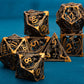 ARUOHHA DND Metal Dice Set Dungeons and Dragons Dice with Gift Box, 7PCS Ancient Gold Polyhedral Dice Set Role Playing Games Hol