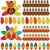 BBTO 36 Sets Thanksgiving Turkey Craft Kit 36 Pcs Turkey Craft Paper and 240 Pcs Glue Point Dots for Thanksgiving Party Decorati