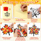 Qyeahkj 36 Set Fall Suncatchers Crafts for Kids DIY Autumn Leaf Pumpkin Acorn Squirrel Window Tissue Paper Craft Kit Hanging Dec