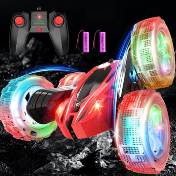 Qumcou Remote Control Car,RC Cars Toys for Boys,2.4Ghz High Speed Kids Toys Cars with Headlights and Wheel Lights,Christmas Birt