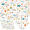 Hakoti 3Pack Transportation Birthday Tablecloth,Transportation Birthday Party Supplies Rectangular Truck Birthday Plastic Table