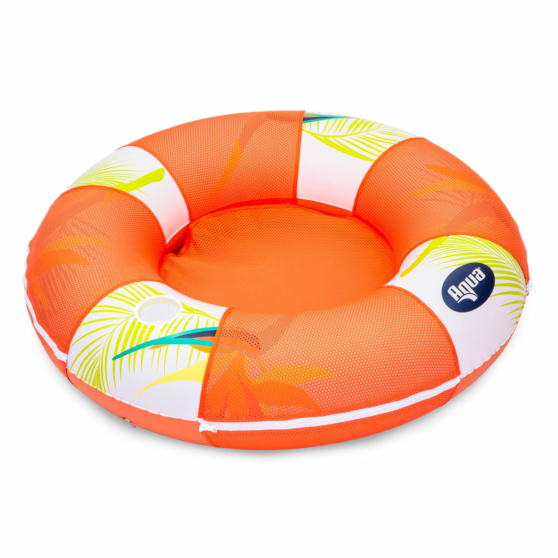 New Aqua 36” Birds Of Paradise Pool Hammock Float Tube With Mesh Center And Cup Holder – Floating Tube For Adults & Kids