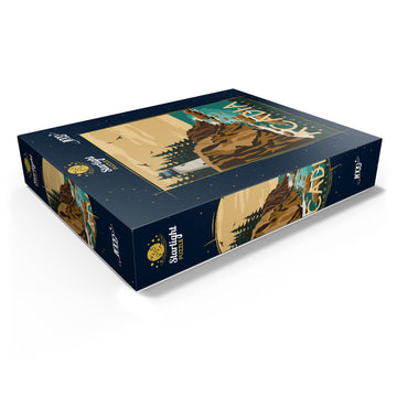 Mypuzzle Acadia National Park Maine Usa Art Deco Style Vintage Poster Illustration - Premium 1000 Piece Jigsaw Puzzle For Adults