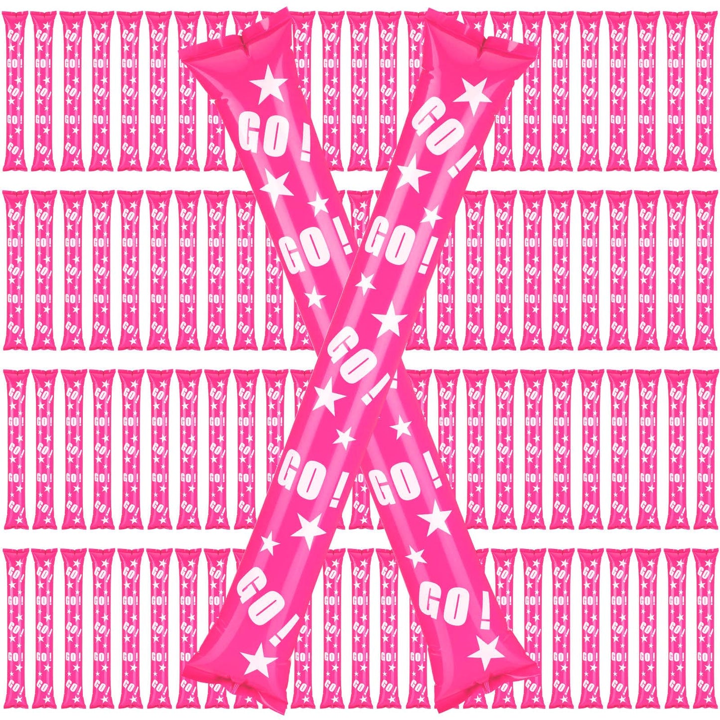 Hungdao 100 Pcs Thunder Sticks Spirit Boom Sticks Cheerleading Football Noise Makers Inflatable Noisemakers For Party Dance Bask
