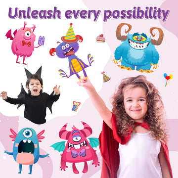 Dcuminkel Make-A-Face Stickers - 50 Sheets Kids Sticker Craft, Monster Theme Party Favor Stickers For Kids, Keep Kids Busy Activ