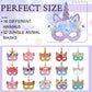 Marsui 32 Pcs Unicorn Monster Safari Animal Face Masks For Kids Cartoon Masks For Animal Birthday Party Decorations(Unicorn)