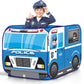 Artcreativity Police Car Tent With Carry Bag, Pop Up Indoor Tent For Kids, Police Officer Indoor Playhouse With 2 Openings, Flat-Folding Kids Play Tent For Compact Storage, 43.5 X 28 X 26.5 Inches