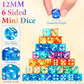Foilswirl 144 Pieces 12mm 6 Sided Mini Dice Set for School Classroom Table Games D6 Game Standard Dice with Portable Plastic Box