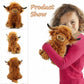 Toaje Highland Cow Stuffed Animal - Realistic Plush Toy, Brown Cow, 10.8 Inch, Soft Farm Animal for Kids & Adults