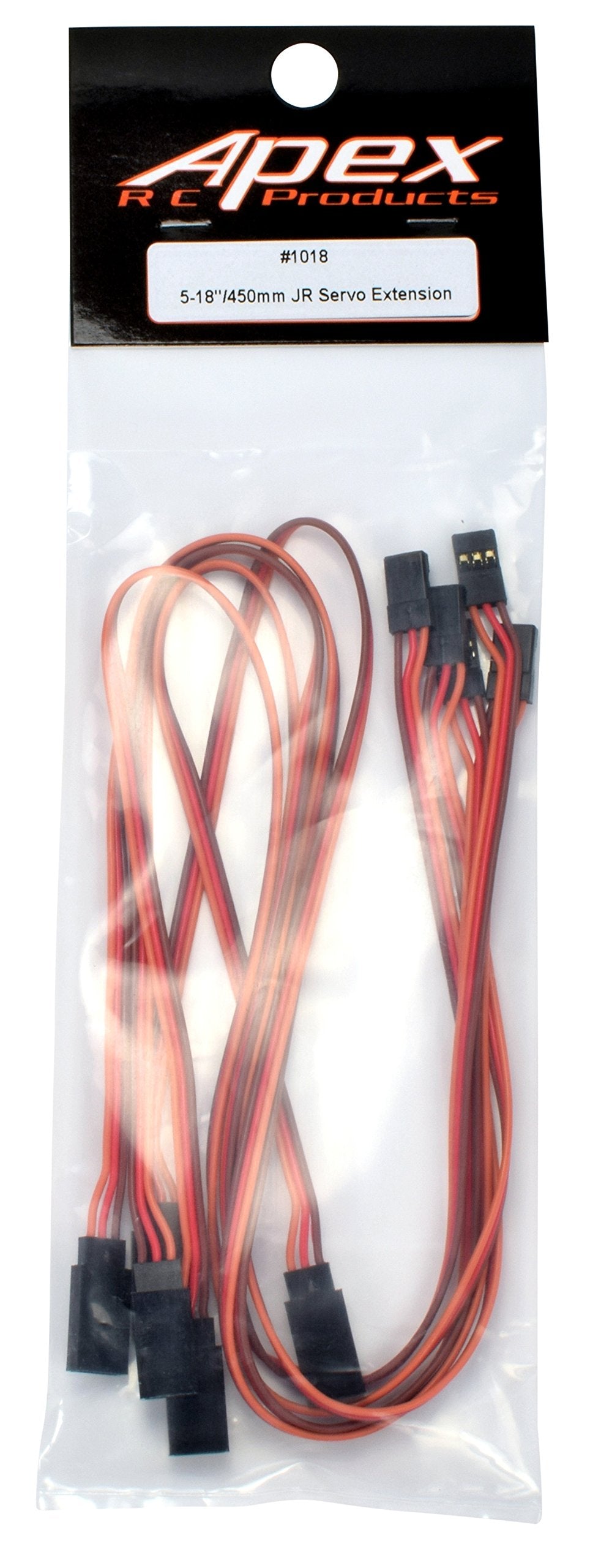 Apex RC Products JR Style 18'' / 450mm Servo Extension - 5 Pack #1018