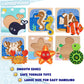 Lovestown 6Pcs Wooden Toddler Puzzles, Wooden Sea Animal Puzzles Montessori Jigsaw Puzzles Preschool Toy Gift For Kids Educational Developmental Toys