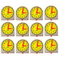Carson Dellosa Mini Judy Clock Telling Time Clock Set, 12 Mini Judy Clocks, 4'' X 4'' Telling Time Teaching Clocks For Kids, Kin