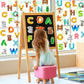 Whaline 52Pcs Alphabet Gel Clings - Colorful Animal ABC Window Decals for Educational Learning & Nursery Decor