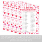 DISTINCTIVS Valentine’s Day Game - 25 Player Cards, Educational Language Matching, Red & Pink, Model GAM-HOL-V06-b