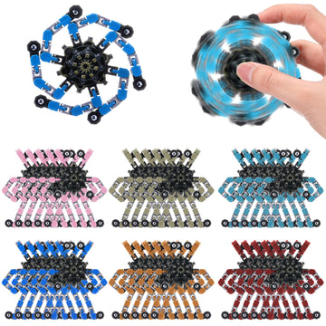 Foilswirl 6 Pcs Transformable Fidget Spinners Bulk Robot Sensory Fidget Toys Stress Relief Spinner Diy Deformation Mechanical To