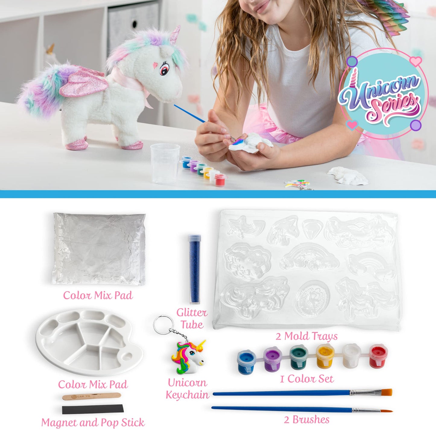 Greenbo Unicorn Remote Control Toy for Girls, DIY Painting Kit, Multi-color, Ages 3-7