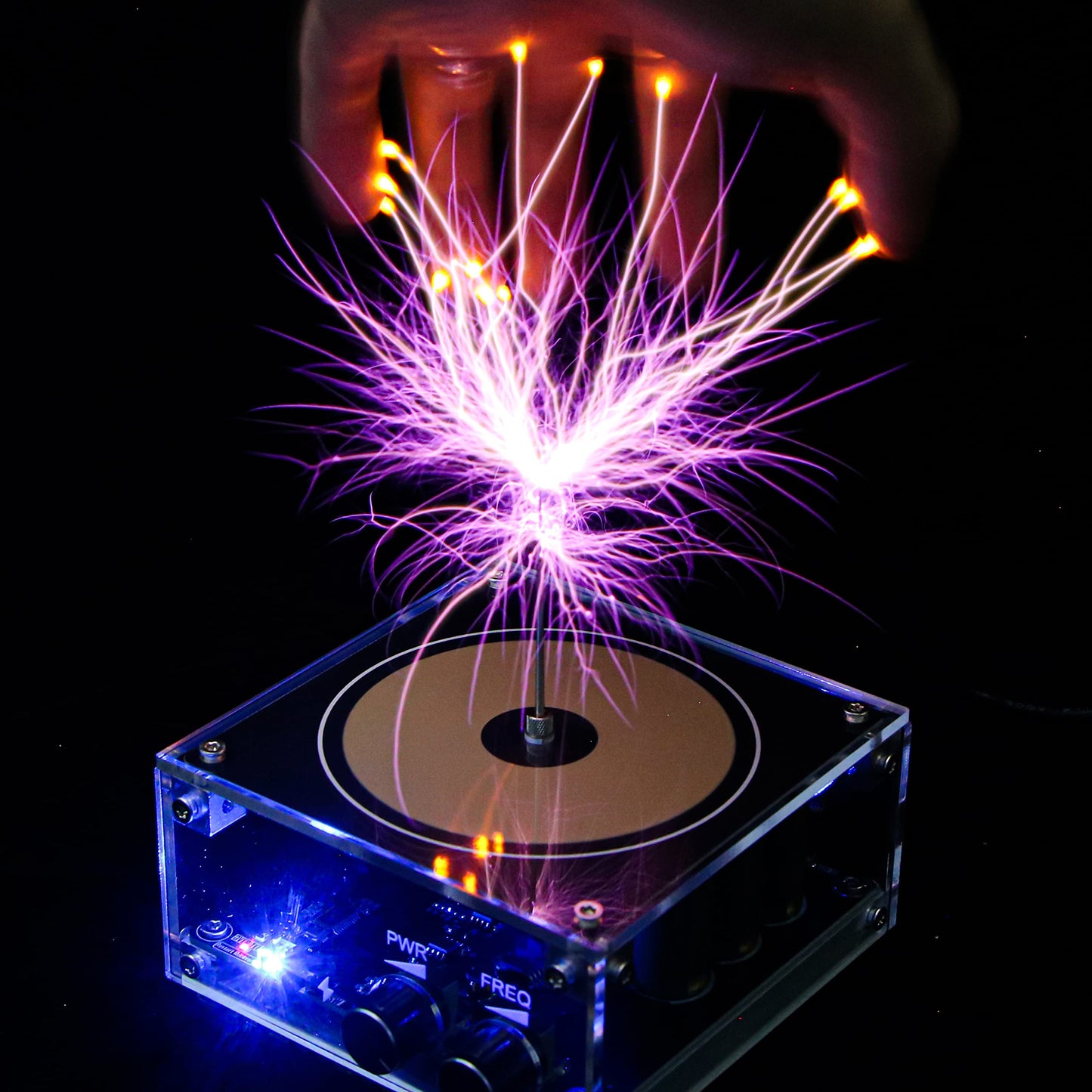 Vastarry 10 Cm Solid State Music Tesla Coil Artificial Lightning Desktop Toy For unisex-mature-themed Electric Power Wireless Transmission Model Science Experiment Tool