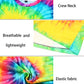 Inrajoper Boys 4 Pcs Hippie Costume Accessories Set 60S 70S Colorful Kids Fun Tie Dye T-Shirt For Theme Party 11-12 Years Rainbo