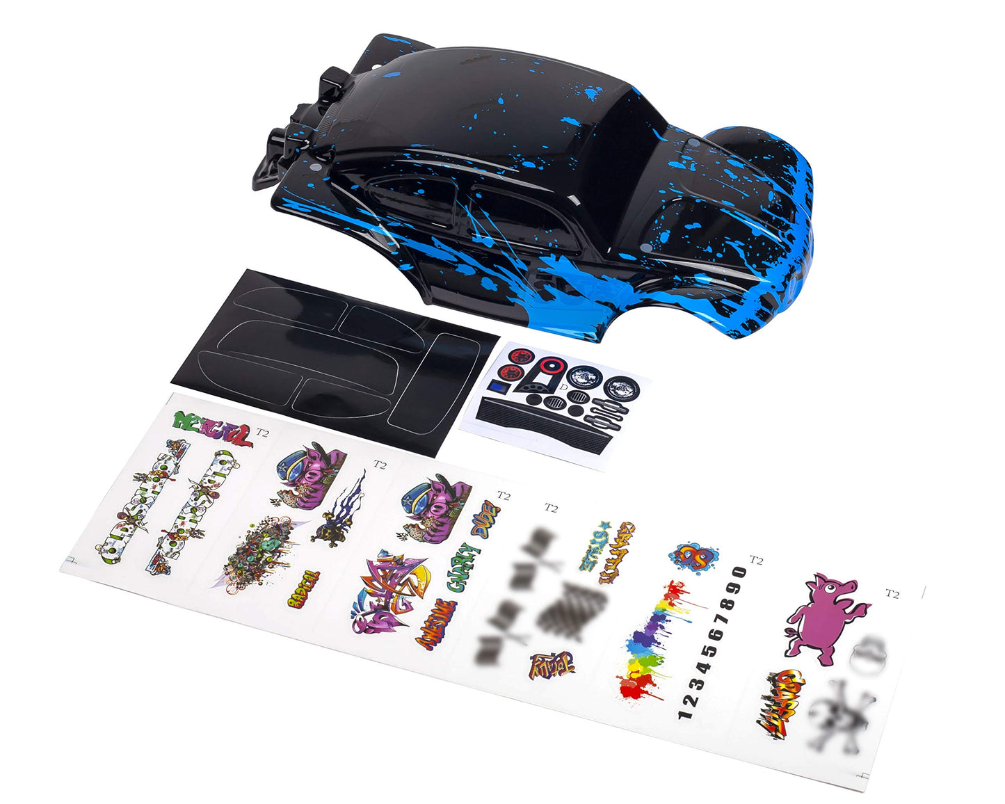 SummitLink Custom Body Muddy Blue Over Black Compatible for 1/10 Scale RC Car or Truck (Truck not Included) STB-BB-01