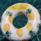 Coconut Float Rae Dunn x Pineapple Pattern Ring Float - mature-themed Size Large 48 Inch Inflatable Raft & Durable Water Inner Tube - Stable Ride-On for Summer Parties & Swim Events