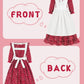 Aoiviss Pioneer Girls Dress Floral Colonial Prairie Costumes For Little Kids With Apron And Bonnet, Dark Red