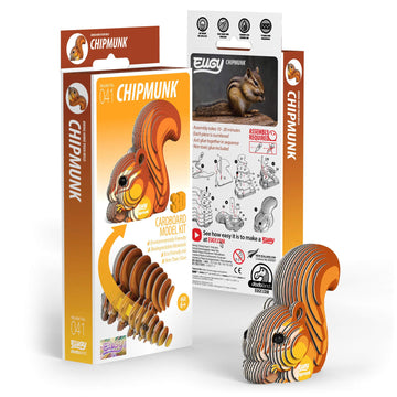 Eugy Chipmunk 3D Puzzle, 24 Piece Eco-Friendly Educational Toy Puzzles For Boys, Girls & Kids Ages 6+