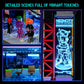 Lumibricks Cyberpunk Floating Train Station Set - 2760 Pcs LED Light Model L9098-EU, Neon Colors, Plastic, Medium Size for Sci-fi Lovers