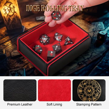 DND Dice Set, 7Pcs Metal Dice with Dice Box for Dungeons and Dragons, Polyhedral D&D Dice Set Role Playing Games, Board Games (D