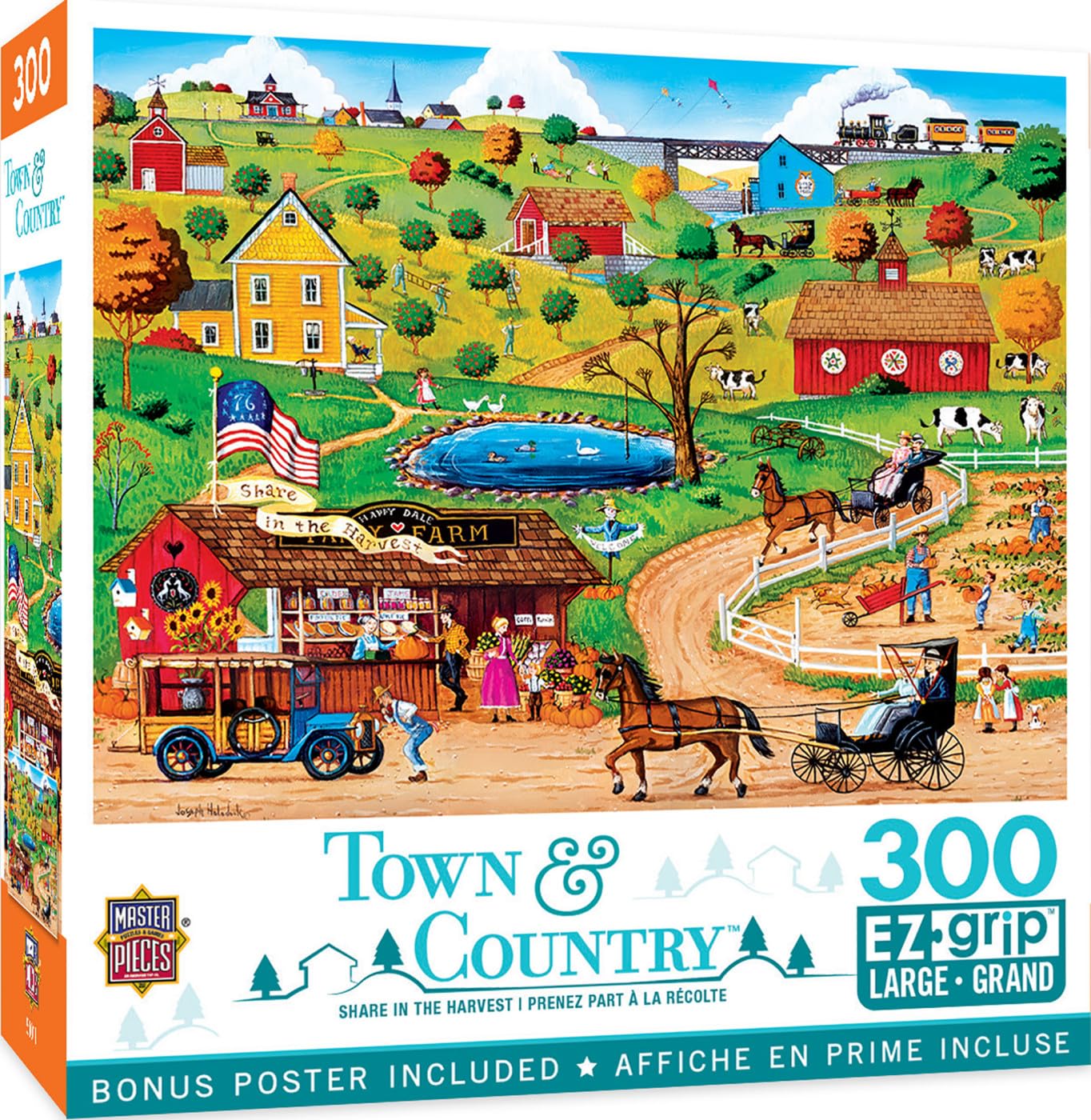 MasterPieces 300 Piece EZ Grip Jigsaw Puzzle - Share in The Harvest - 18x24