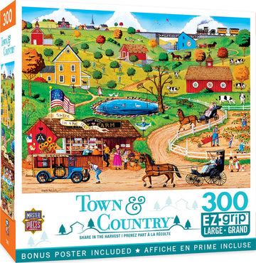 MasterPieces 300 Piece EZ Grip Jigsaw Puzzle - Share in The Harvest - 18x24