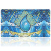 MTGPRO Playmat for MTG 24x14 Inches Playmat for Magic The Gathering with Non-Slip Rubber Base and Stitched Edges  Includes Storage Bag - Ideal for MTG/RPG/CCG Trading Game Card Mat(Blue)