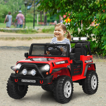 OLAKIDS Kids Ride on Truck, 12V 2 Seat Battery Powered Electric Toy Car with Parental Remote Control, 4 Wheels Toddler Vehicle w