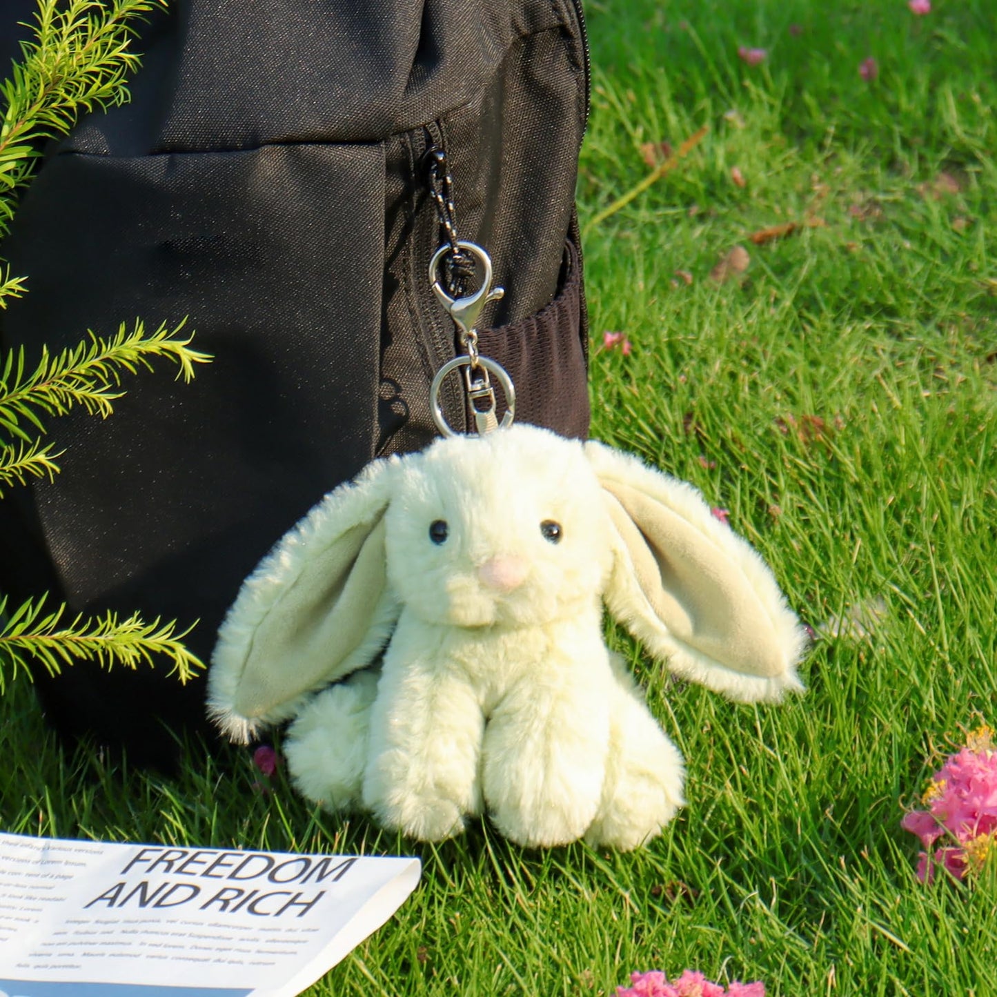 Apricot Lamb Cute Toys Plush Matcha Bunny Rabbit Stuffed Animal Soft Keychain For Kids Bag, Purse, Backpack, Handbag (Matcha Bunny，4.7 Inches)
