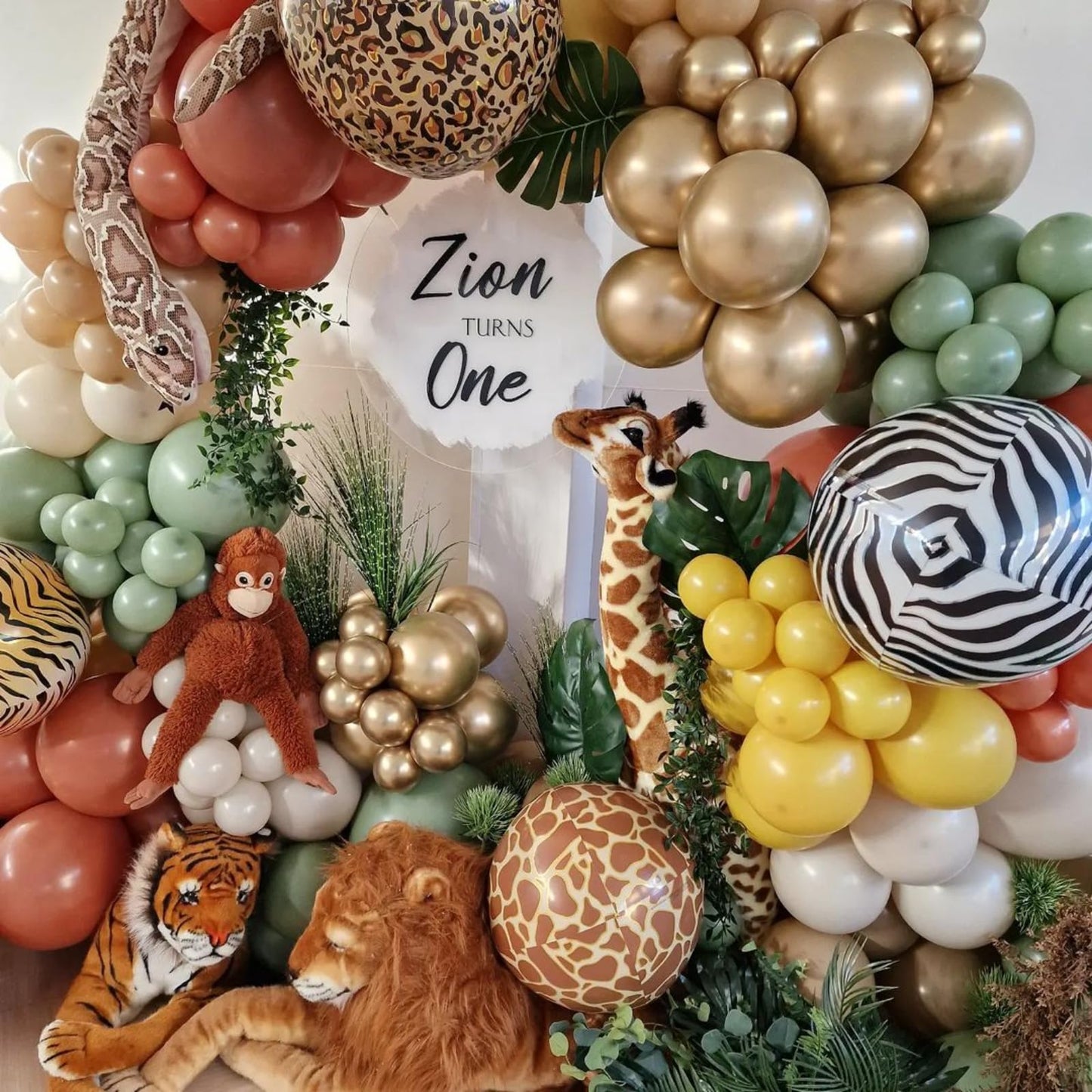 Safari Balloons, 12 Inch Jungle Party Decorations Animal Print Balloons Green Latex Balloons Leopard Zebra Tiger Printed Balloons For Jungle Safari Themed Party Dinosaur Forest Tropical Birthday Decor