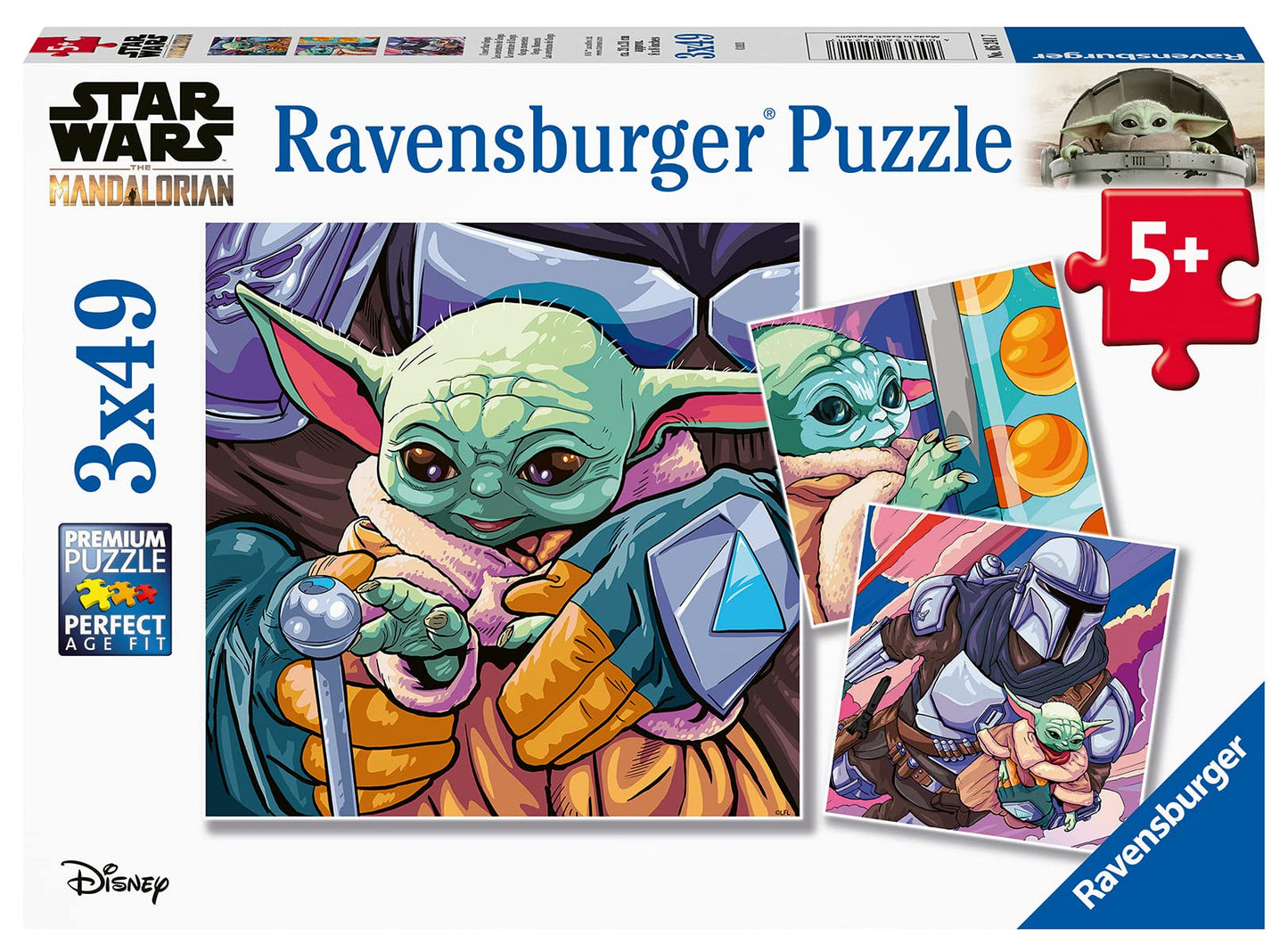 Ravensburger Star Wars The Mandalorian: Grogu Moments - 3 X 49 Piece Kids Jigsaw Puzzle Set | Unique & Interlocking Pieces | Builds Problem-Solving Skills | Fsc-Certified Materials