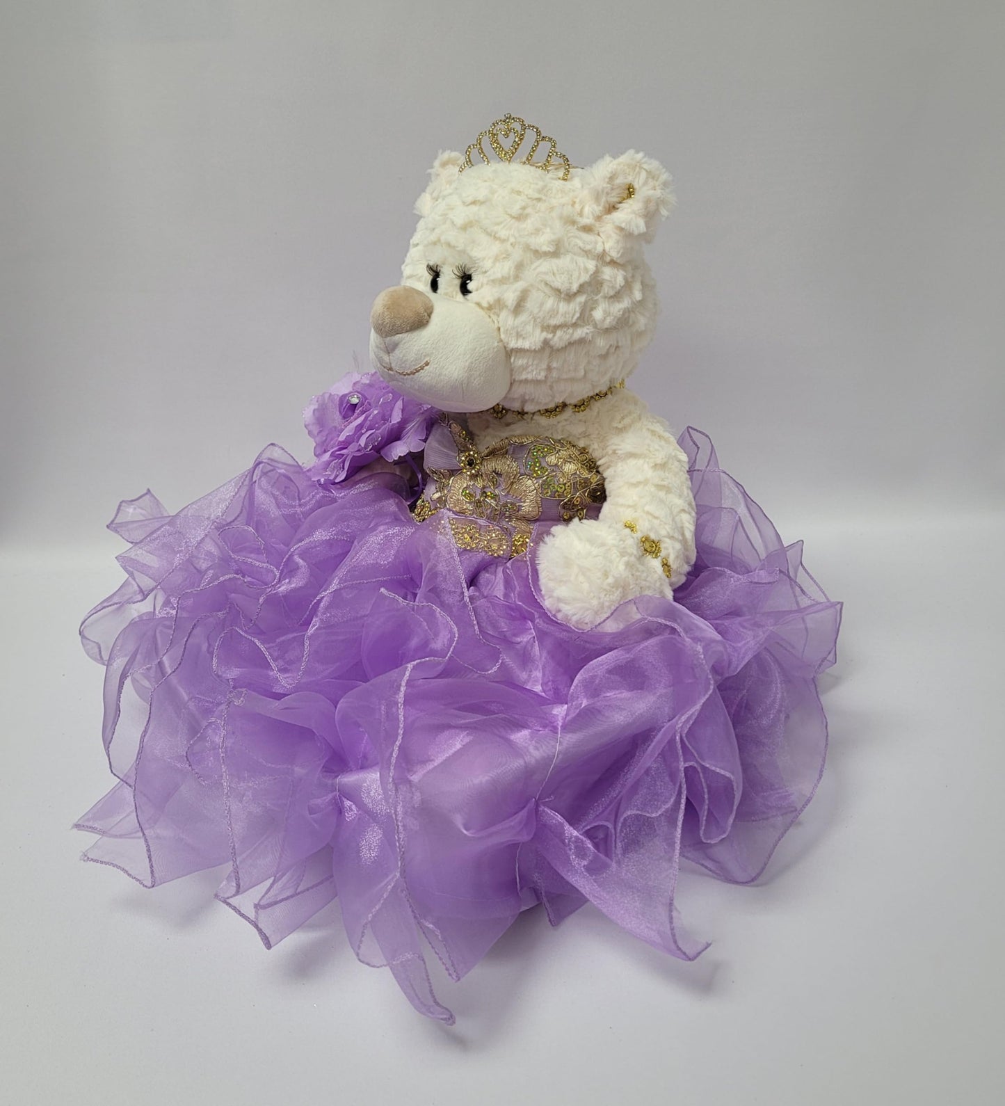 Kinnex Collections Since 1997 20'' Quince Anos Quinceanera Last Doll Teddy Bear With Dress (Centerpiece) ~ Arc16831-5R (Lavender